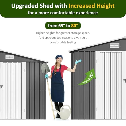 Dausola 10x12 FT Outdoor Metal Storage Shed, Lockable Doors – Epic ...