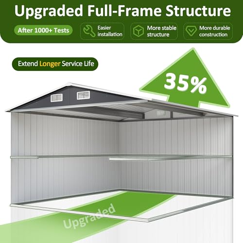 Dausola 10x12 FT Outdoor Metal Storage Shed, Lockable Doors – Epic ...