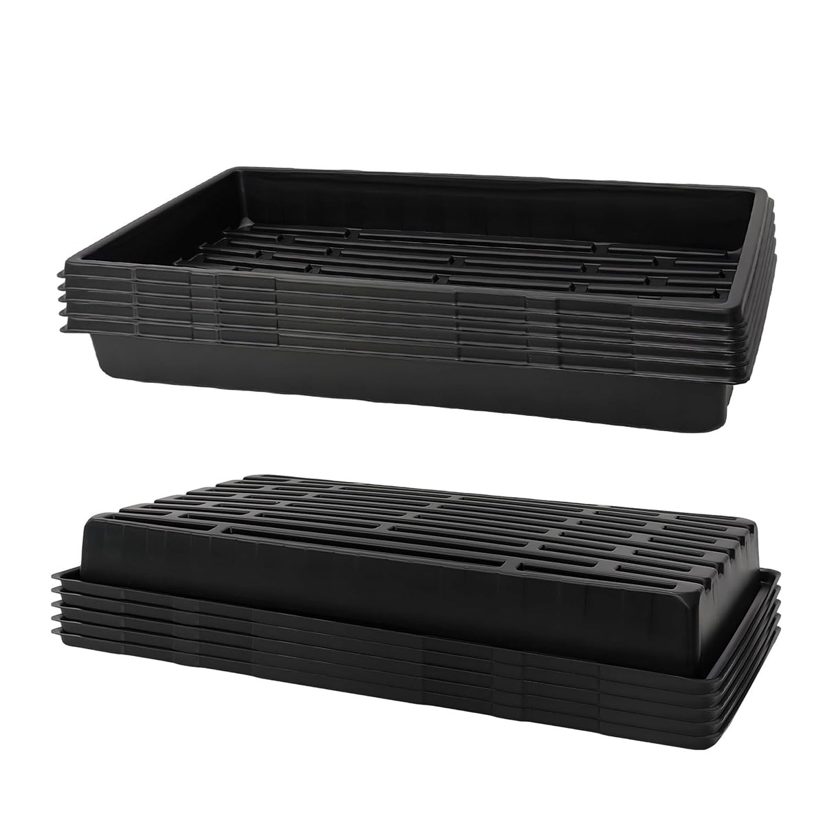 RooTrimmer black 1020 seed starting tray with solid bottom