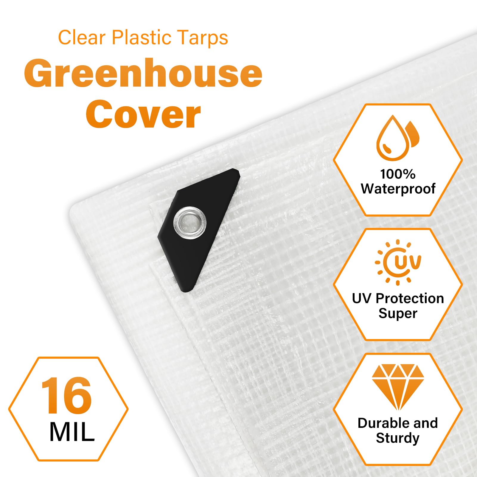 greenhouse tarps Ansgery 16 Mil Clear Reinforced Greenhouse Cover with Grommets – Epic Agriculture