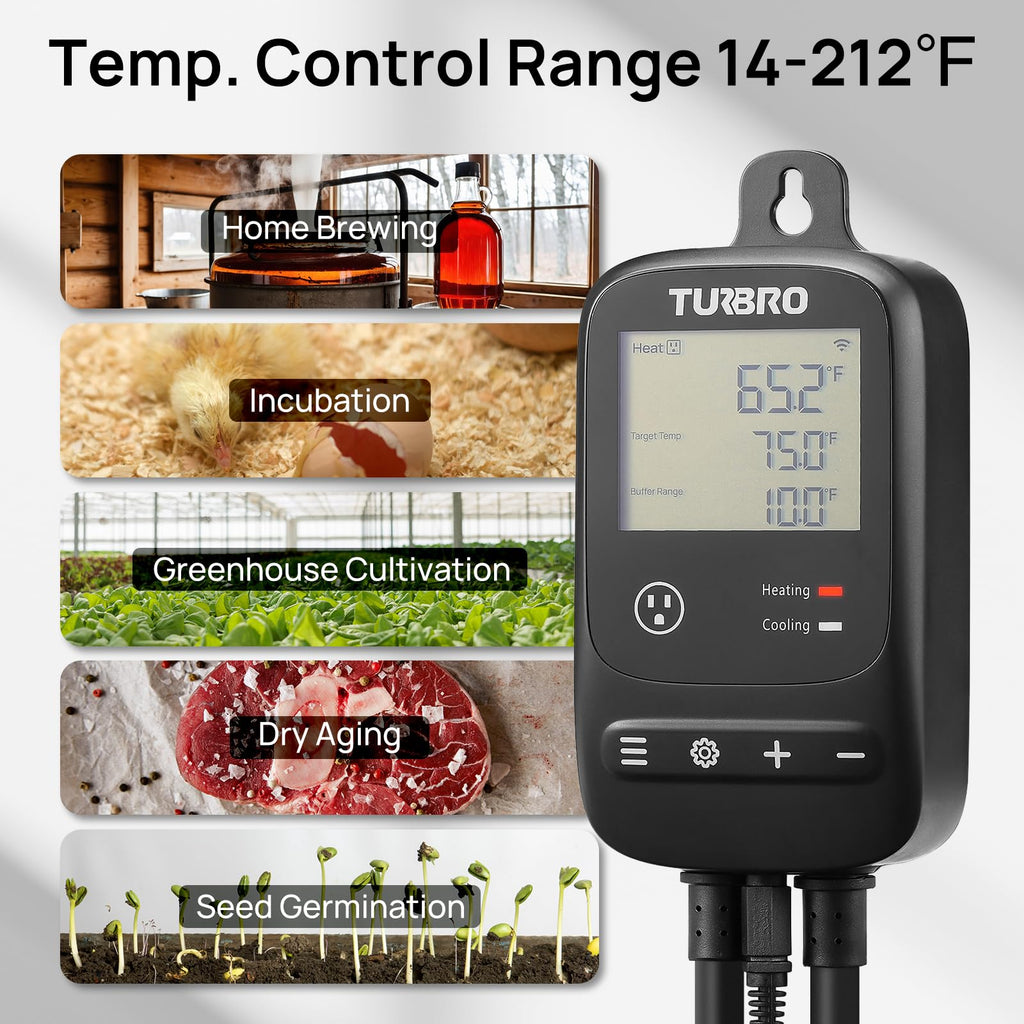 Network Temp Controller Turbro Smart Temp Controller, WiFi-Enabled Thermostat, Timer – Epic ...